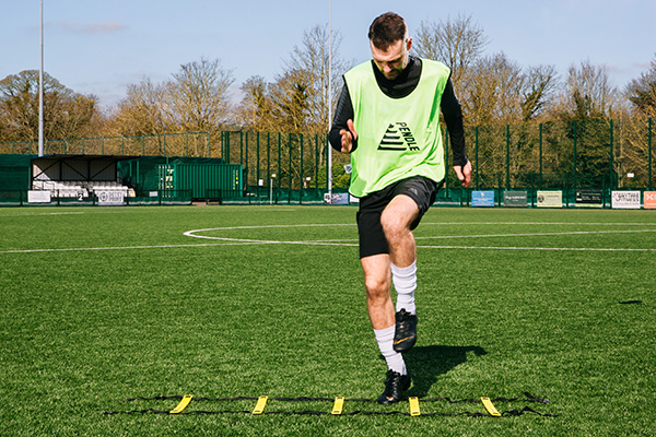 Player carrying out an agility ladder drill