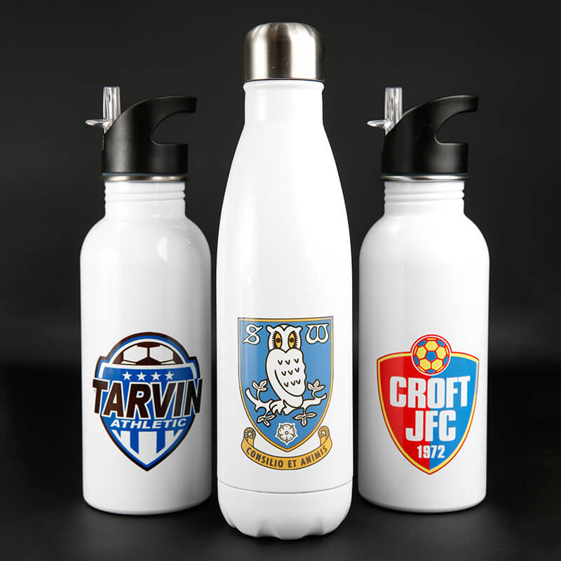 Football Christmas Gifts - 3 Stainless Steel Customised Bottles